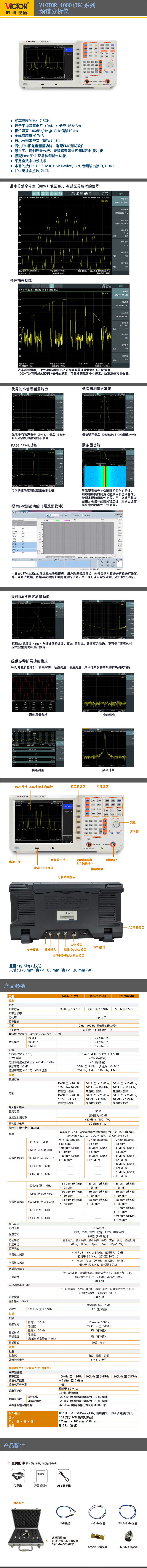 VICTOR 1015/1015TG/1036/1036TG/1075/1075TG频谱分析仪